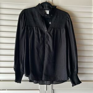Pomander Place NWOT black button up blouse size medium